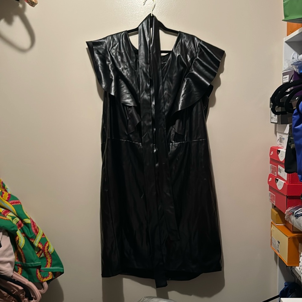Ruffle Pleather Dress